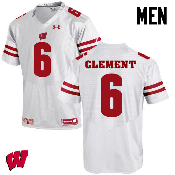 Wisconsin Badgers Men's #6 Corey Clement NCAA Under Armour Authentic White College Stitched Football Jersey HP40I52CF